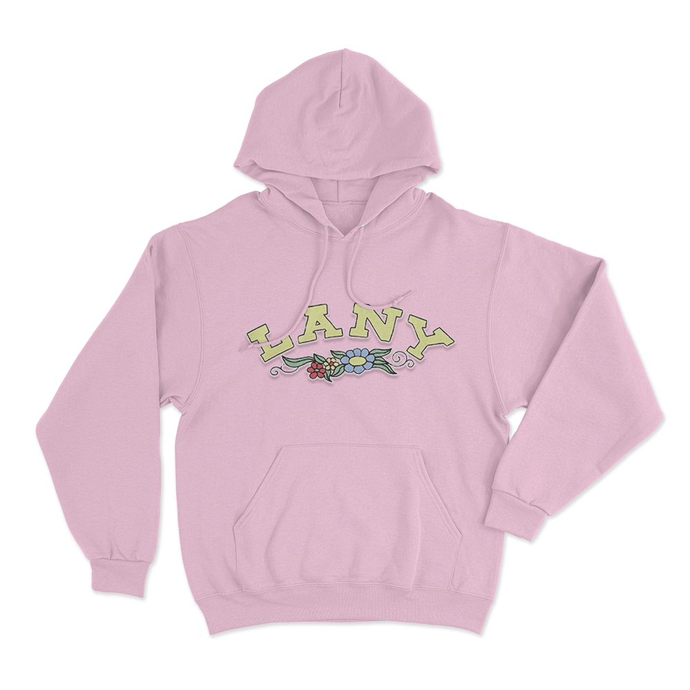 LANY Vintage Floral Lettering Unisex Hoodie Pink LANY Vintage Floral Lettering Unisex Hoodie Pink