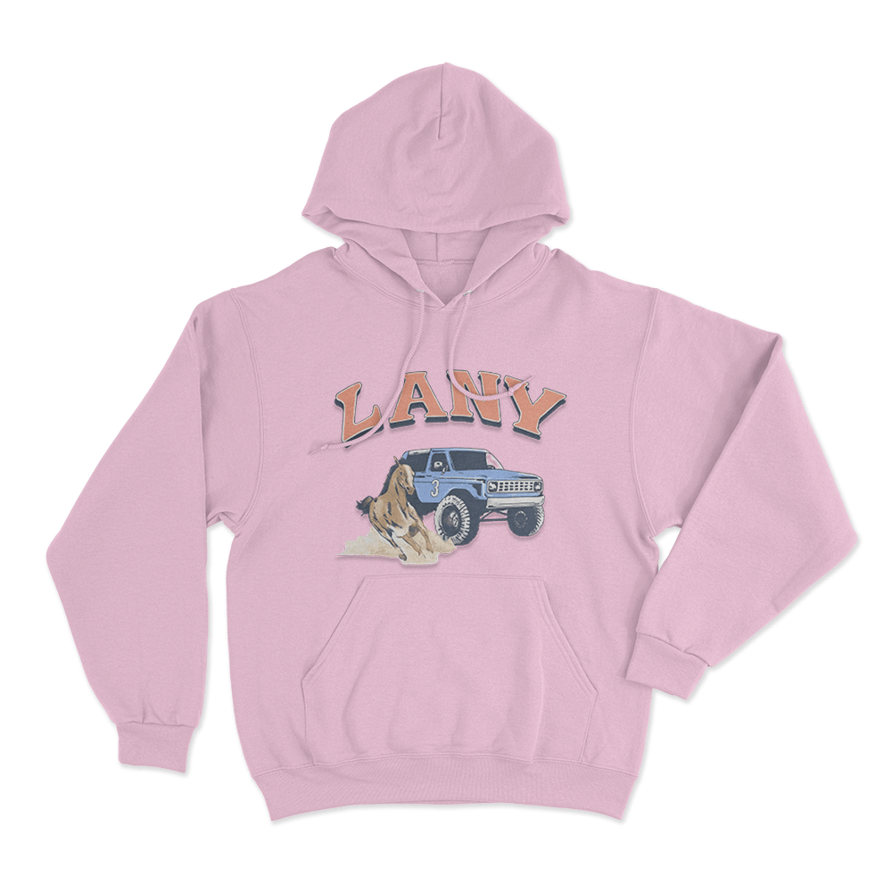 LANY Western Horse Bronco Print Unisex Hoodie Pink LANY Western Horse Bronco Print Unisex Hoodie Pink