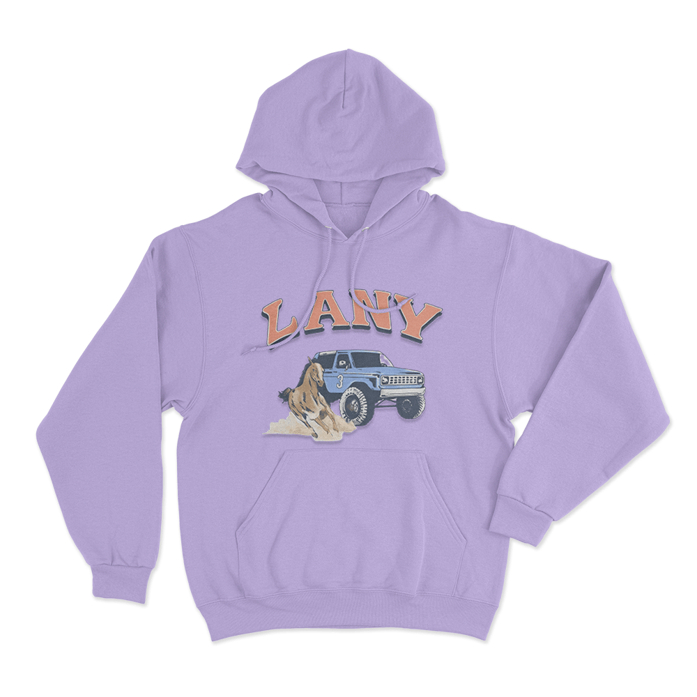 LANY Western Horse Bronco Print Unisex Hoodie Purple LANY Western Horse Bronco Print Unisex Hoodie Purple
