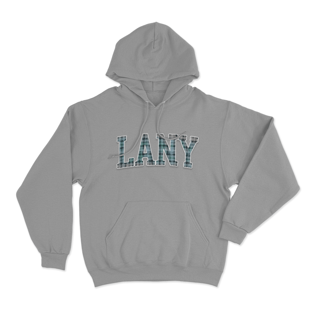Plaid LANY Collegiate Unisex Hoodie Grey Plaid LANY Collegiate Unisex Hoodie Grey