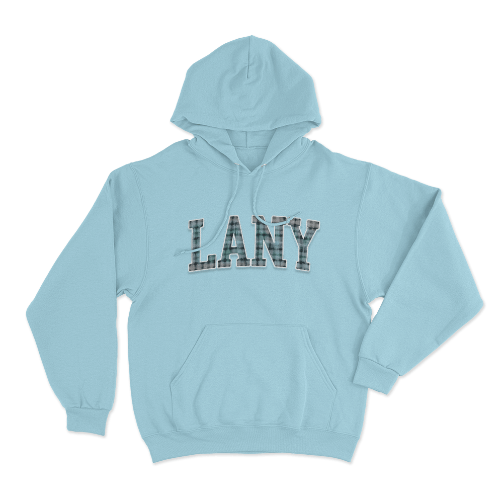 Plaid LANY Collegiate Unisex Hoodie Sky Blue Plaid LANY Collegiate Unisex Hoodie Sky Blue
