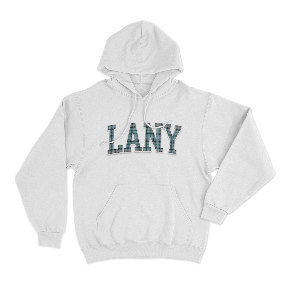 Plaid LANY Collegiate Unisex Hoodie White Plaid LANY Collegiate Unisex Hoodie White